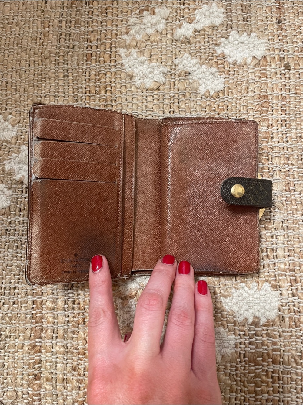 Louis Vuitton Monogram French Purse Wallet Kiss Lock Brown Canvas Vintage AS IS - Picture 2 of 8